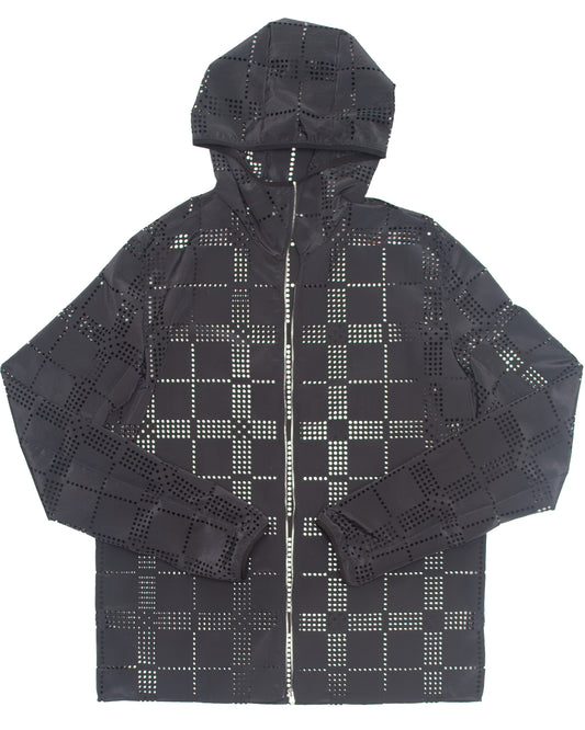 Laser Check Perforated Nylon Jacket