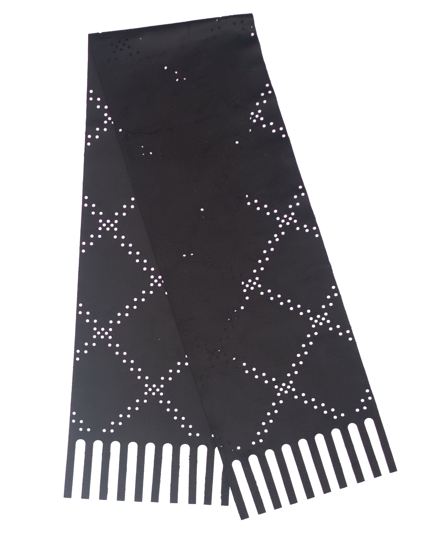 Laser Check Perforated Scarf