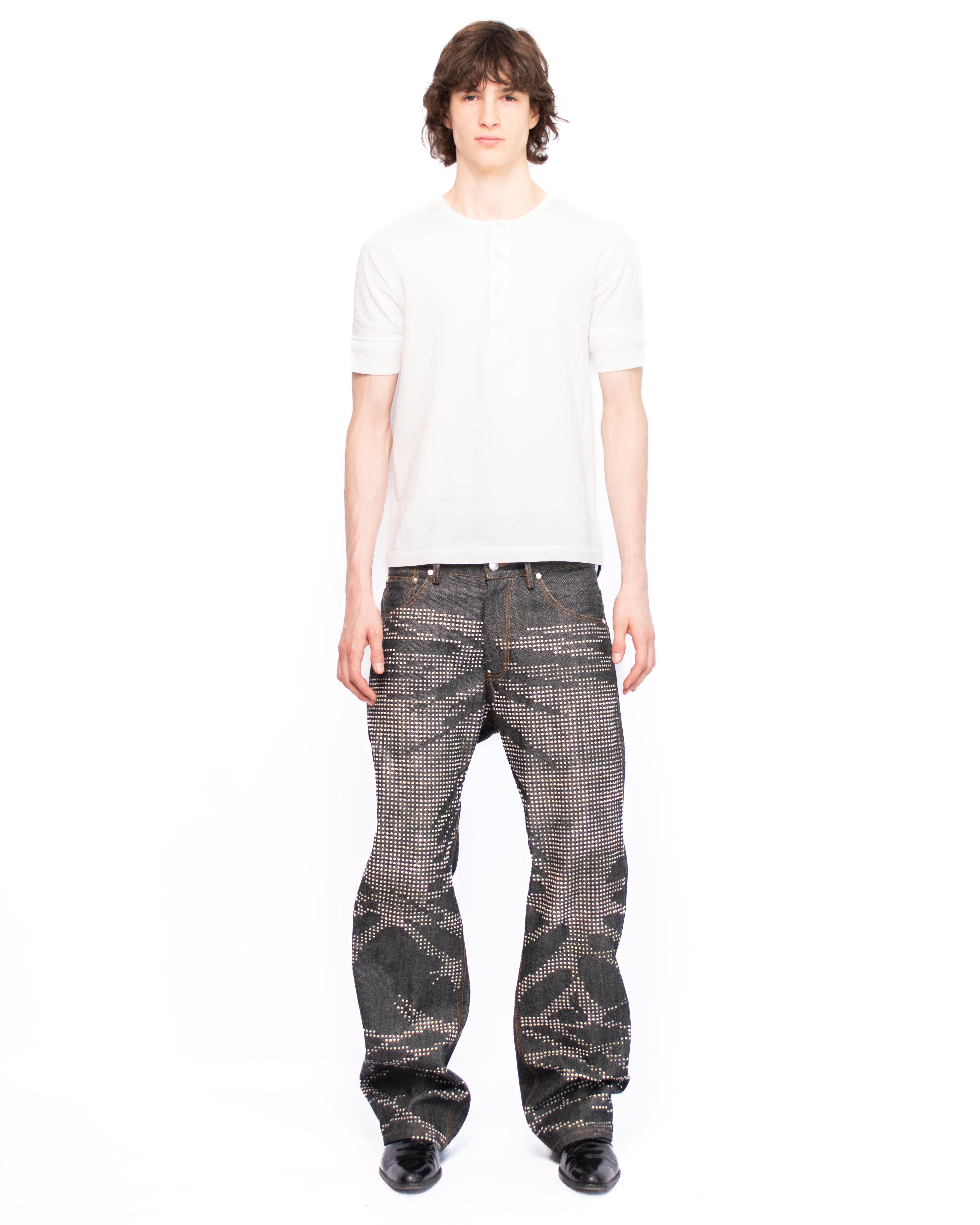 M LASER FADE STANDARD STRAIGHT DENIM ③ Laser Fade Pixel Denim – makhmadim